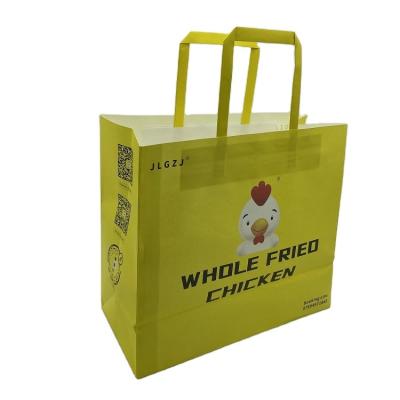 China Recycled Materials Custom Your Own Logo Design Kraft Paper Bag Food With Handle Cheap Price Shopping Bag for sale