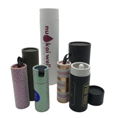 China Custom Printed Biodegradable Cosmetic Package Craft Paper Tube Packaging Deodorant Stick Container for sale