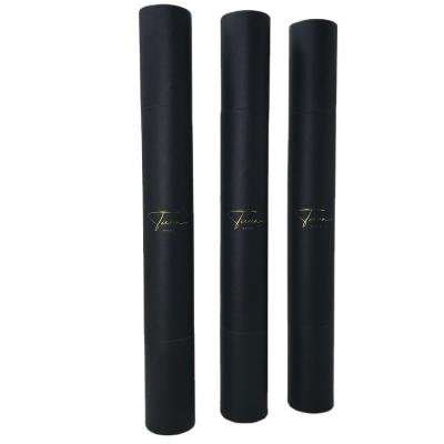 China Biodegradable Customized Long Kraft Paper Tubes Packaging Box Mailing Tube With Gold Foil Stamping for sale