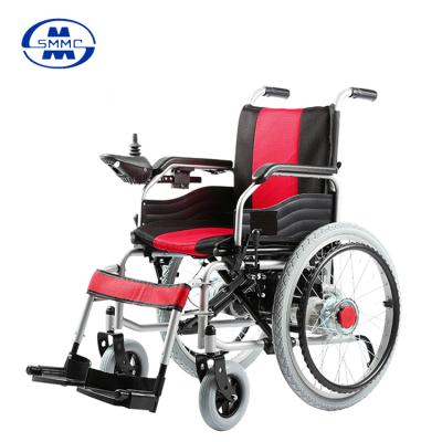 China STEEL Electric Folding Handicap Power Steel Wheelchair With Hand Wheels for sale