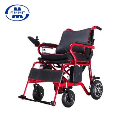 China Aluminum Alloy Light Weight Power Electric Folding Aluminum Wheelchair with Hub Brushless Motor for Elderly and Disabled People for sale