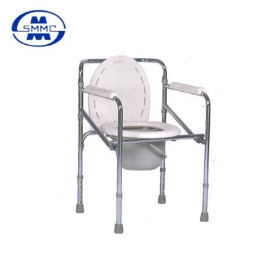 China STEEL TUBE Chrome Steel Adjustable Commode Folding Chair and Shower Chair for Elderly for sale