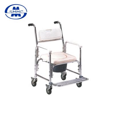 China 4 Wheels Aluminum Bathroom Commode Aluminum Potty Chair With Locking Brake For Elderly And Disabled People Adults for sale