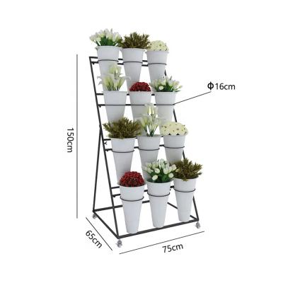 China Low price flower shelf display rack metal flower display rack single sided sale good flower stand for sale