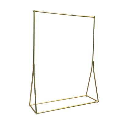 China Modern Customized Retail Store Cloth Rack Garment Racks Gold Clothing Hang Rack for sale