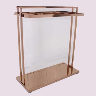 China Customized Modern Gold Color Mounted Gold Color Garment Racks For Showrooms Garment Rack Clothes for sale