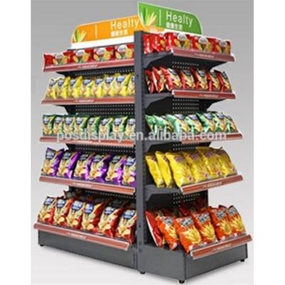 China Light Duty Floor Standing Metal Wire Potato Chips Display Rack for sale