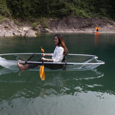 China Clear Polycarbonate Boat Polycarbonate Transparent 1 Person Clear Fishing Boat for sale