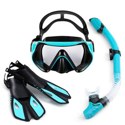 China Custom Professional PP+TPR Swimming Mask Freediving Snorkel Set and Fins Three Piece Set for sale