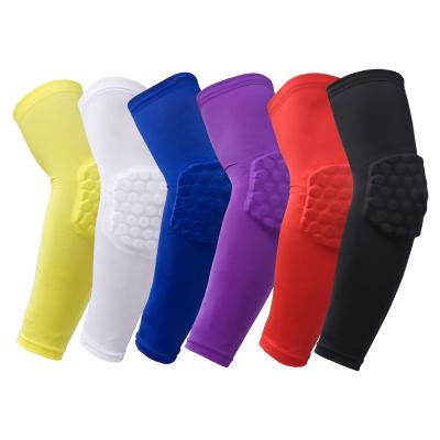 China High Collision Resistance And High Elasticity Lycra Compression Elbow Sleeve Honeycomb Elastic Elbow Pad for sale