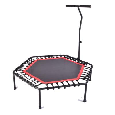 China Without Protective Net Durable Sports Fitness Hexagonal Trampolines With Armrest for sale