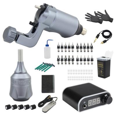 China Aluminum Rotary Tattoo Machine Complete Tattoo Kit For Professionals for sale