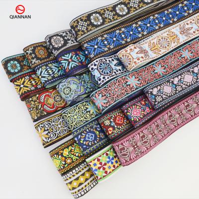 China High Tenacity Wholesale 5CM Ethnic Style Jacquard Webbing Fashion Ribbon For Bag Strap Musical Instrument Strap Hat Decoration Accessories for sale