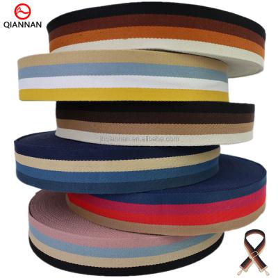 China High Tenacity The Manufacturer Directly Supplies 50mm Wide Color Striped Cotton Webbing For Bag Strap Pants Belt Decoration Accessories for sale