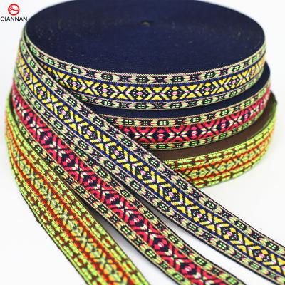 China National Style High Tenacity 38mm Colorful Cotton Jacquard Webbing Ribbon For Clothes Shoes Bags Belt Hat Decoration Headwear Accessories for sale