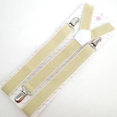 China 2.5cm Strong Color Solid Lurex Adjustable Elastic Women Suspenders Polyester Y-Back Braces for sale