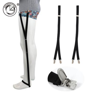 China Polyester + Elastic Wholesale Color Men Shirt Stays Non-slip Staples Shirt Garter Suspenders Adjustable Elastic Shirts Support for sale