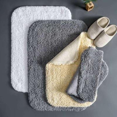 China Gray Bath Mat Silver Washable Soft Absorbent Cover Bathroom Cotton Perfect Absorbent 100% Plush Shower Shaggy Floors Extra Thick Super Best for sale