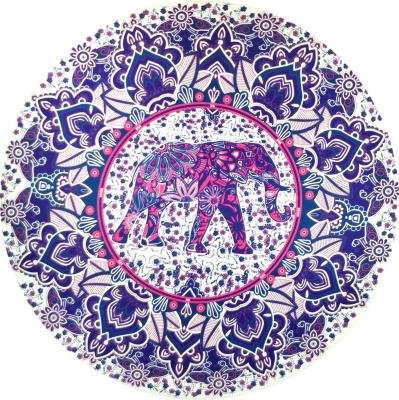 China Compressed Custom Print Fabricated Polyester Printed Round Beach Wall Tapestry Towel for sale