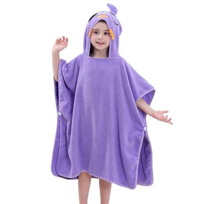 China Compressed Cotton Hot Sale Custom Hooded Towel Children Animal Poncho Bath Beach Towel Animal Child for sale