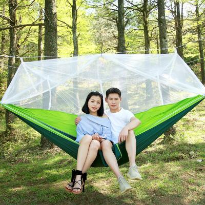 China Lightweight Portable Camping Hammock Set Single Double Hammock, Mosquito Net, Rain Shade Tent, Outdoor Parachute High Strength Fabric for sale