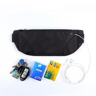 China Anti Theft Running Belt Water Resistant Thin Soft Nylon Waist Bag Pack for sale