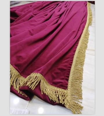 China Blackout 100% Polyester Material And Home Use Living Room Curtain With Tassel And Skirting And Drapery for sale