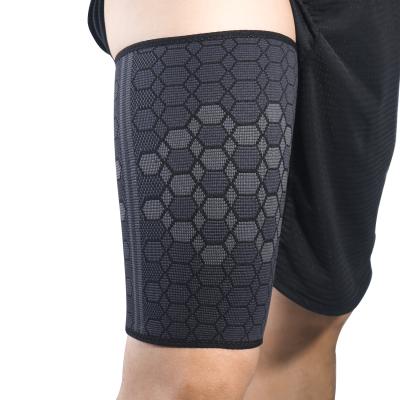 China Universal Sports Defender Pad High Quality Elastic Knitted Nylon Gear Climbing Anti-Thigh Muscle Strap Breathable Shin Guards for sale