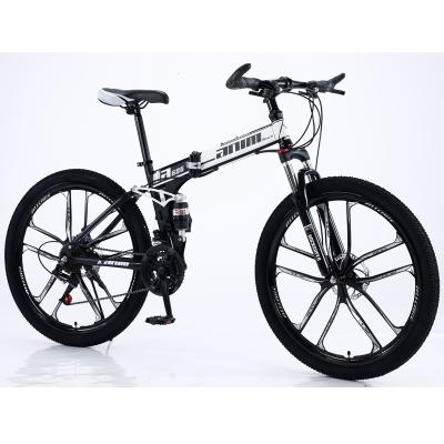 China Aluminum Alloy 26 Inch 26 Speed ​​Double Disc Brake Knife Wheel Folding Mountain Bike Bicycle for sale