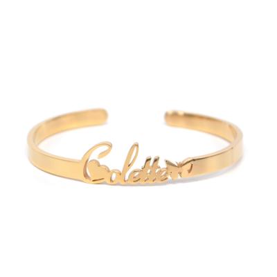 China TRENDY 18K Gold Plated Stainless Steel Custom Name Personalized Bracelet for sale