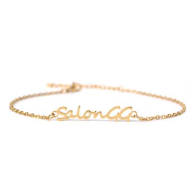 China TRENDY Wholesale 18K Gold Plated Personalized Name Bracelet Customized for sale