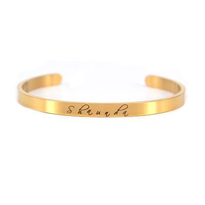 China CLASSIC white personalized stainless steel name bracelet with lasering logo for sale