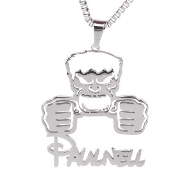 China CLASSIC Gold Plated Custom Personalized Kids Gift Cartoon Character Name Necklace for sale