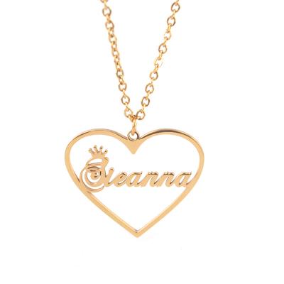 China CLASSIC Custom Stainless Steel Heart Shape Name Necklace Personalized for sale