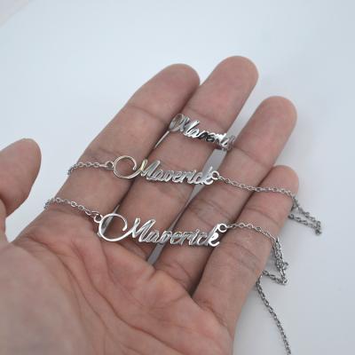 China Fashion Stainless Steel Jewelry Necklace Silver Personalized Customized Name for sale