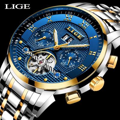 China Japan Mechanical Movement Automobile Date 2020 LIGE Waterproof Watch Men Watch Automatic Clock Top Luxury Stainless Steel Men Watch for sale