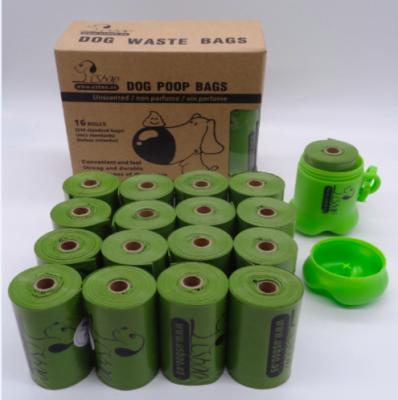 China Viable Biodegradable Pet Cat Waste Poop Clean Dog Poo Bag Pick Up Waste Bags With Free Dispenser for sale