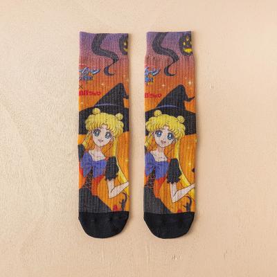 China Custom Packing Logo Men's Breathable Cartoon Cute Funny Socks Crew Design Cartoon Crazy Socks for sale