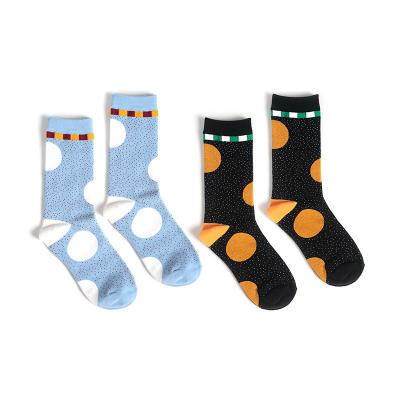 China New autumn QUICK-DRY plain simple winter pure QUICK-DRY CIA dot wave trend couple socks women and men socks for sale