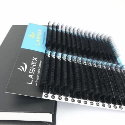 China Classic Eyelash Extension Trays Natural Soft Russian Vegan Eyelash Extensions Dark and Soft Ombre Eyelash Extension for sale