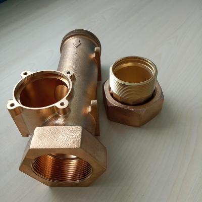 China High Precision Custom Make Tin Bronze / Aluminum Bronze Casting Hydraulic Parts Pipe Fitting for sale