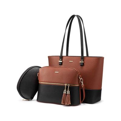 China Fashion China Handbags Manufacturer Lady Fashion Purses Handbags 3 Pieces Set For Women for sale