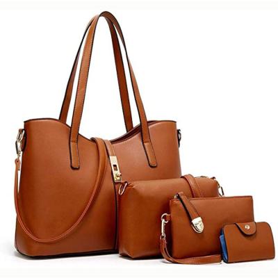 China 4pcs Vintage Custom Tote Handbag Set Wholesale Fashion Totes Bag Designer Ladies Handbag Ladies Handbag for sale