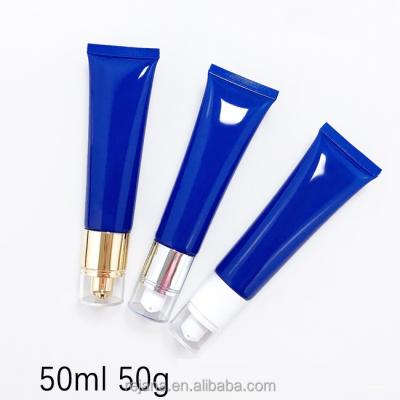 China Plastic skin care 50g pe squeeze tubes with acrylic lids for skin care and cosmetics for sale