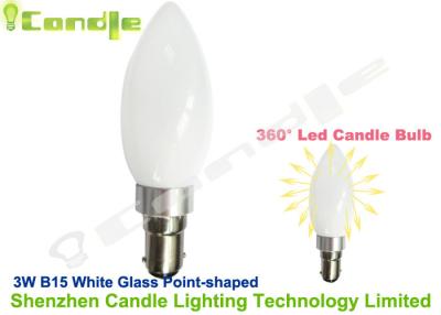 China 360 Degree 3watt Dimmable Led Candle Bulbs Bayonet B15 Base Glass Milky White for sale