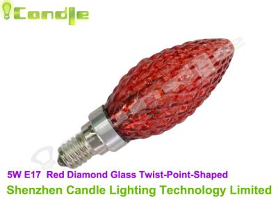 China Red Diamond Glass Highest Lumen LED Bulb Candle Lights 5W Twist Shape C35 for sale