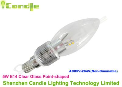 China Round Shape E14 Led candle bulb clear Glass Cover 5W SMD 110V 3500k 4000k for sale