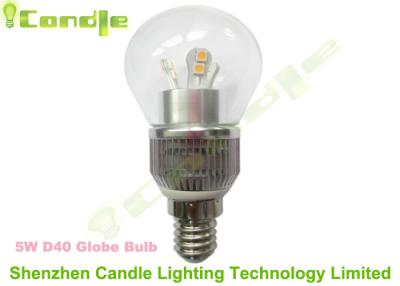 China 5W E14 Transparent Glass 360 Led Globe Bulb , Aluminum Housing 50000h Day White for sale