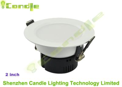 China Dimmable 2 Zoll führte Downlights 3w mit Aluminiumwohnung + PC Reflektor + ausgeglichenes Glas zu verkaufen