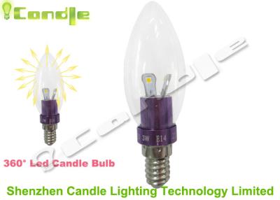 China 1070 Purple Aluminum Clear Led Candle Bulbs Dimmable For Home / Museum 3500k for sale